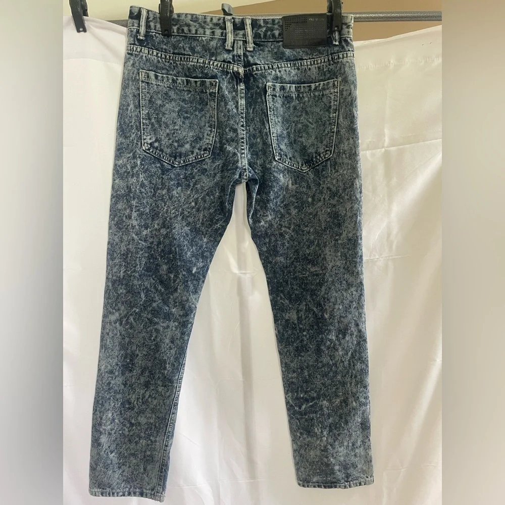 TRUE ROCK Blue Skinny Jeans Distressed Fashion men’s size 34 see measurements